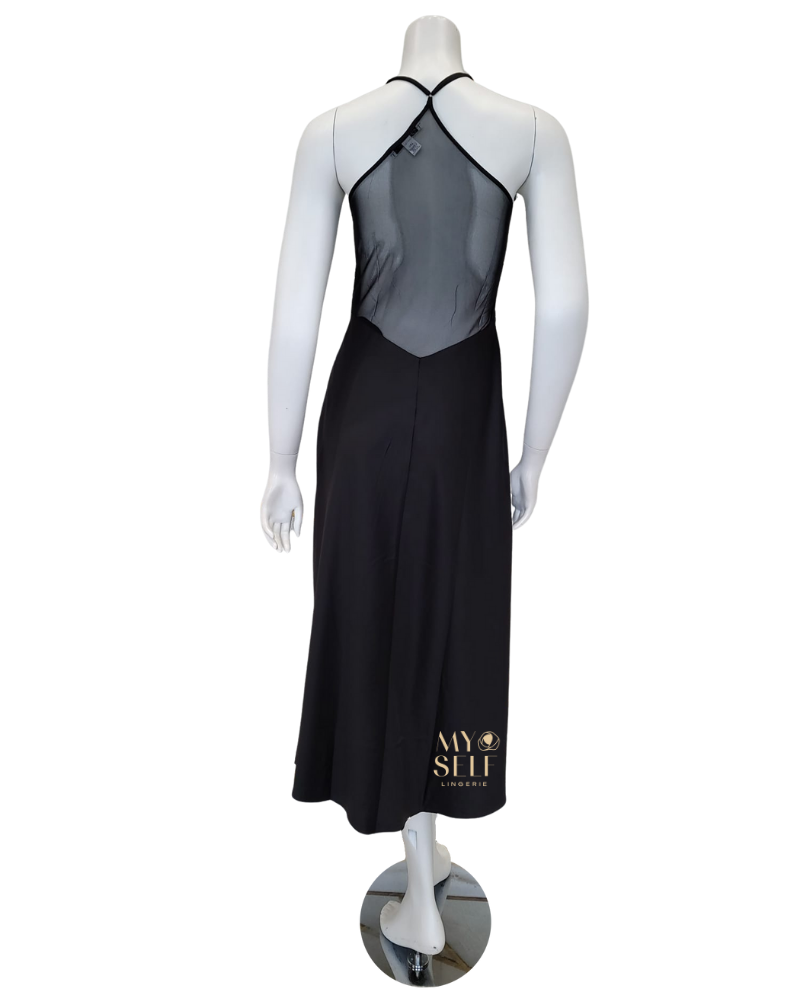 Rya Collection 573 + 574 Black Rosey Chiffon Gown & Robe Set myselflingerie.com