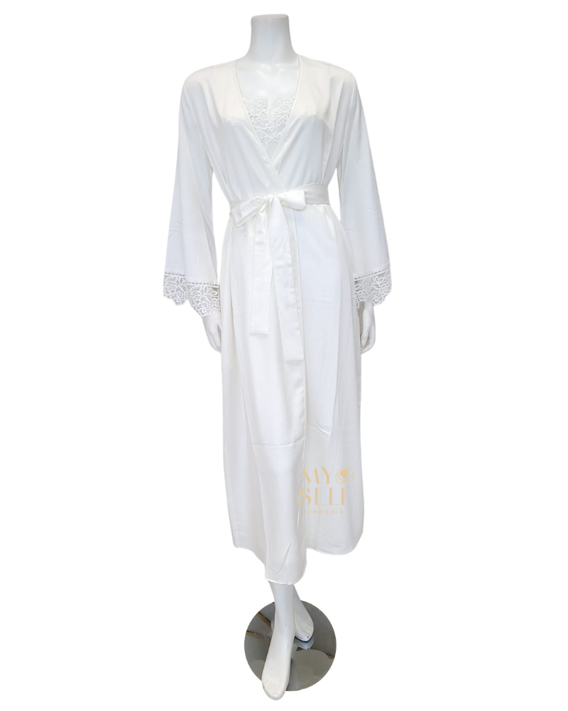 Rya Collection 573 + 574 Ivory Rosey Chiffon Gown & Robe Set myselflingerie.com