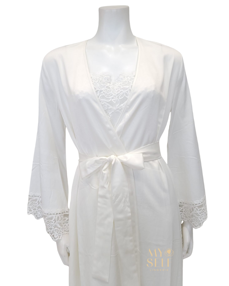 Rya Collection 573 + 574 Ivory Rosey Chiffon Gown & Robe Set myselflingerie.com