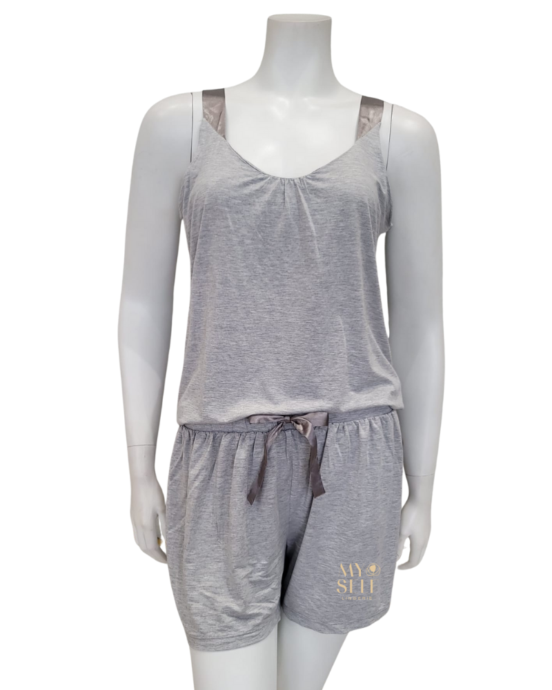 Fleur't 6134 Heather Grey Lounge Modal Cami Pajamas Set myselflingerie.com