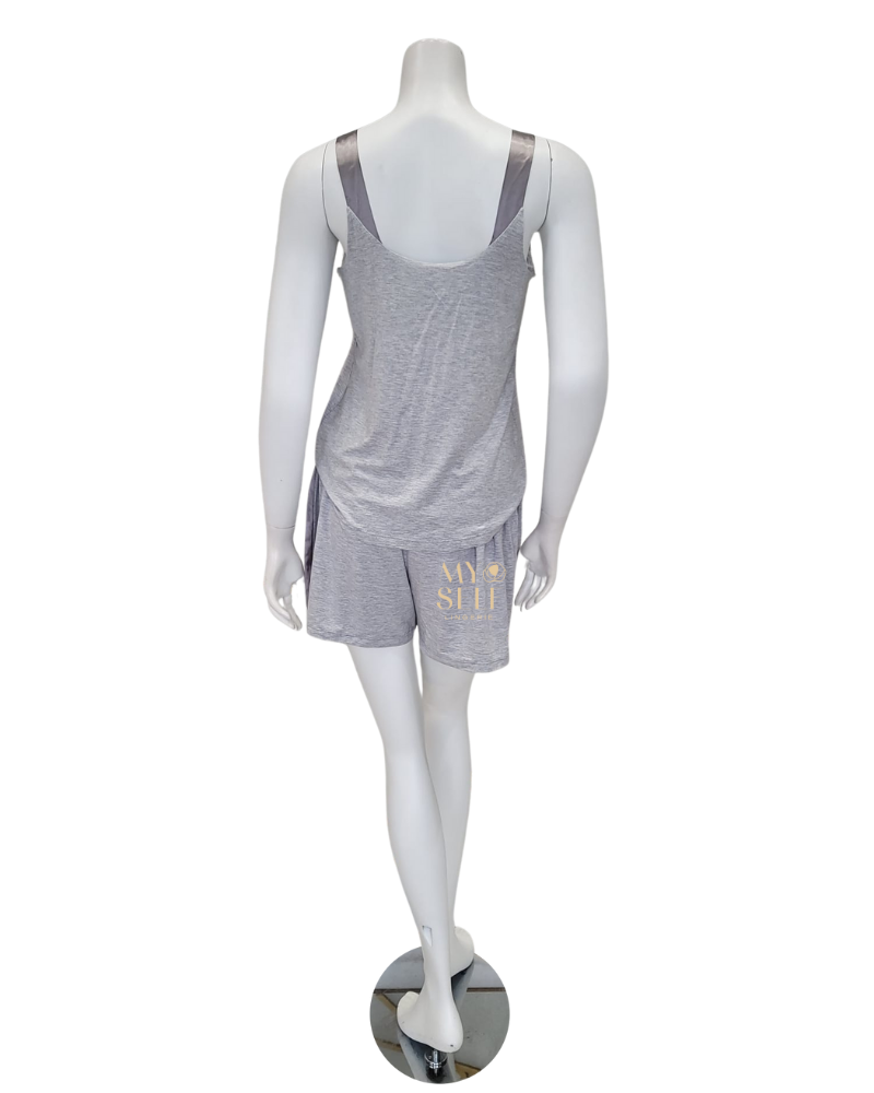 Fleur't 6134 Heather Grey Lounge Modal Cami Pajamas Set myselflingerie.com