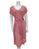 Fleurt 636 Rosette Belted Modal Lounge Nightshirt myselflingerie.com