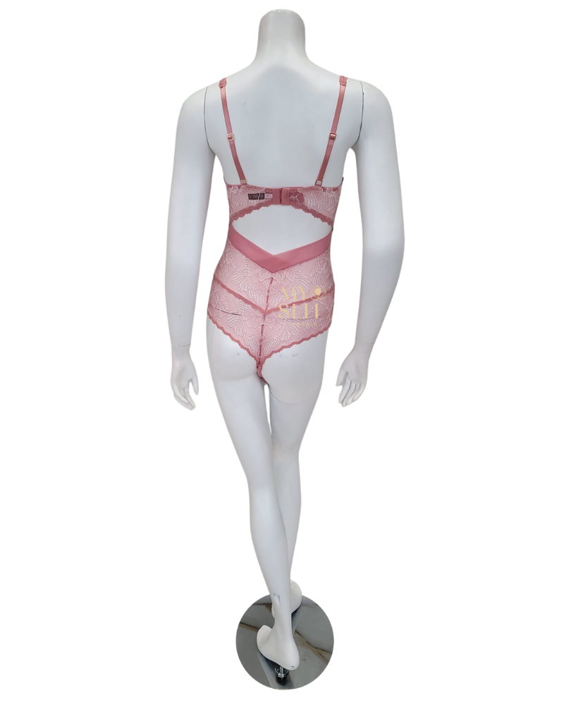 Montelle 9479 Rose Clay/Blush Blushing Tanga Bodysuit myselflingerie.com