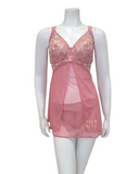 Montelle 9480 Rose Clay/Blush Blushing Bust Support Babydoll Set myselflingerie.com