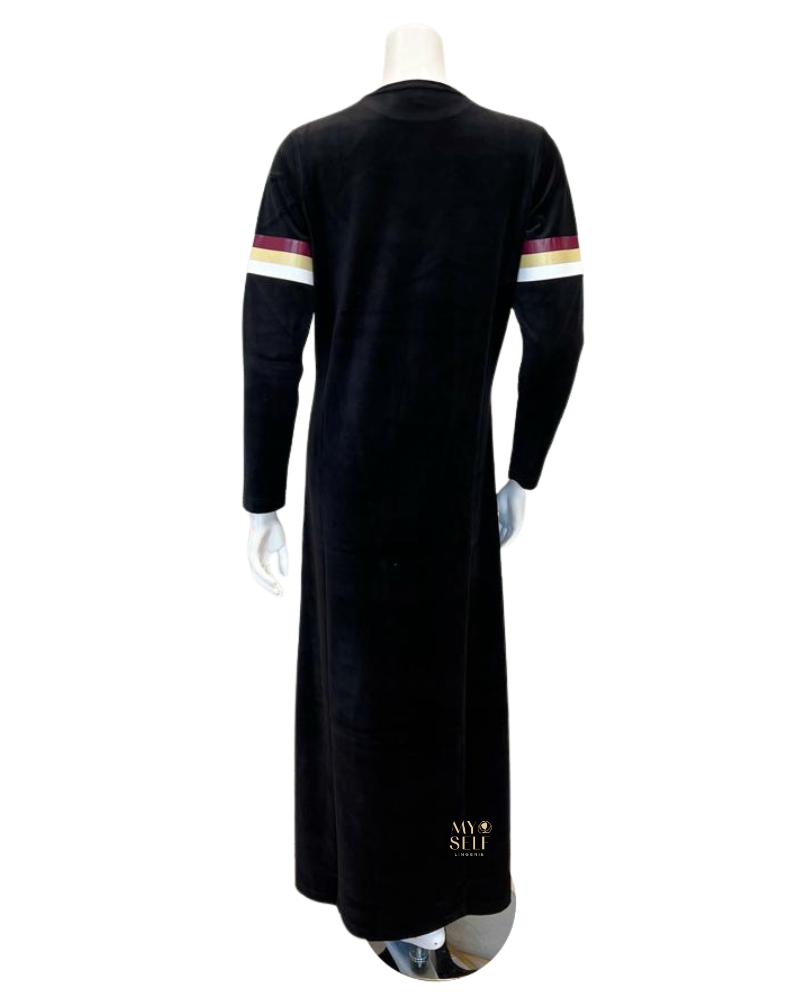 ESPi AG733V 3 Stripe Screenprint Teen Cotton Velour Nightgown myselflingerie.com