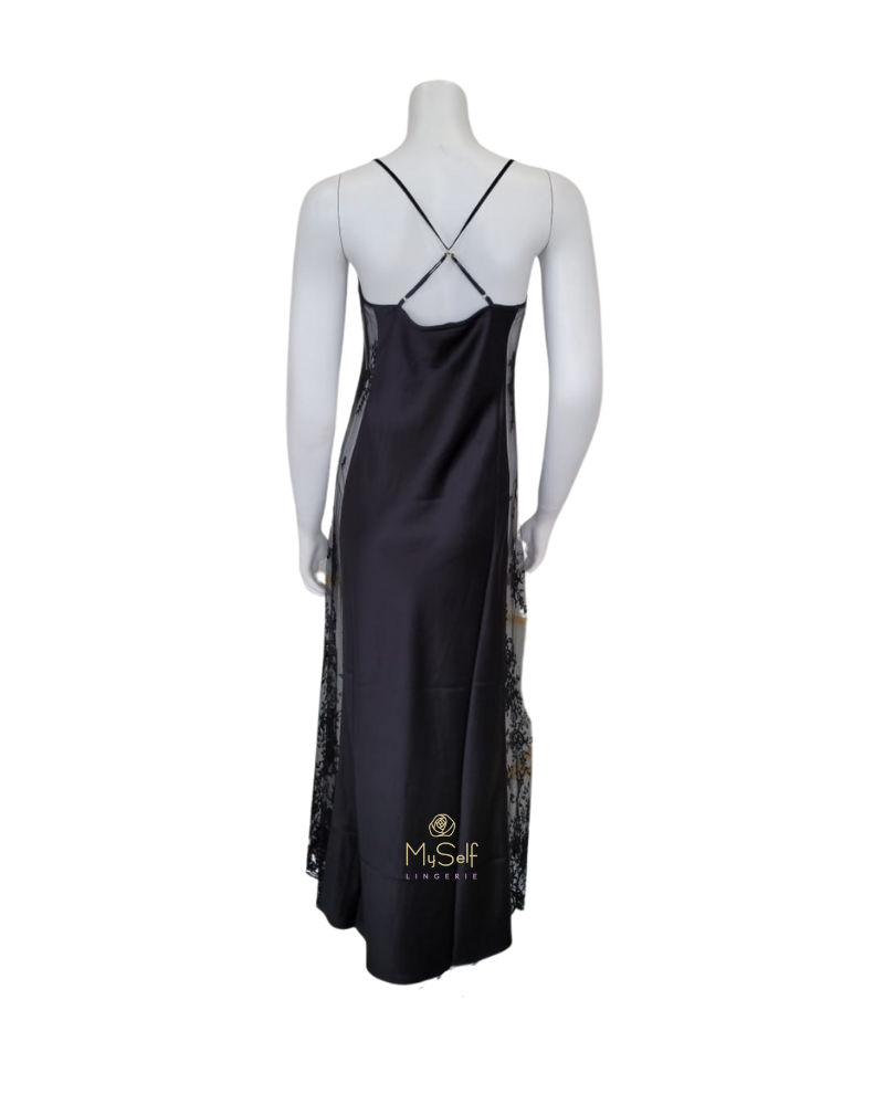 Rya Collection 219 Darling Lace Panel Gown myselflingerie.com