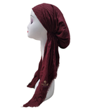 Textured Solid Burgundy Pre-Tied Bandanna