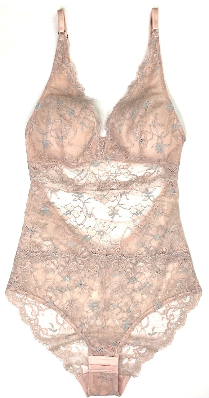 Samantha Chang SC4460122-PB Powder/Blue All Lace Amour Bodysuit myselflingerie.com