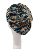SG04-WL Teal/Black/Beige/Blue Lined Chenille