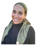 Tichel Girl Olive Non Slip 100% Cotton Tichel with Tying Guide