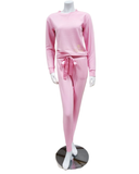 Q81173 Blaire Carnation Fleece Lined Modal Pajamas Set