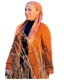 Tichel Girl Copper Non Slip 100% Cotton Tichel with Tying Guide