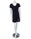 Lusome Eva V Neck Cap Sleeve Noir Modal Nightshirt