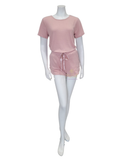 Q81248 Raven Pink Knit Short PJ's Set