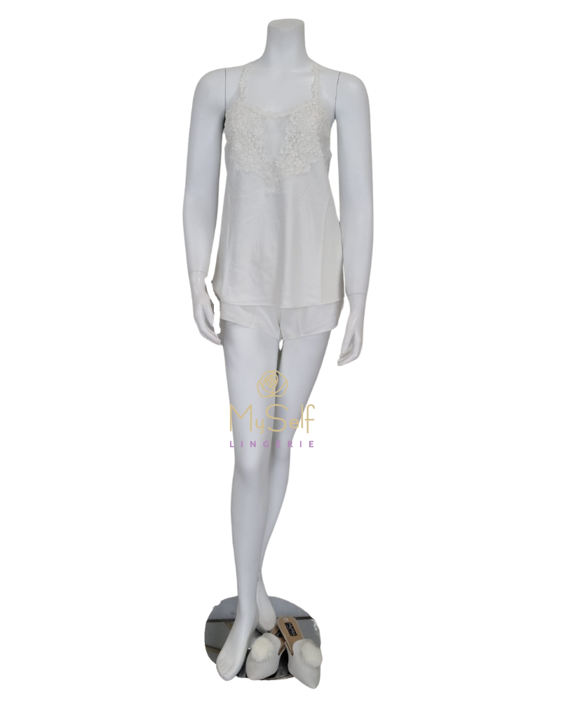 Flora Nikrooz Q81147 Ivory Showstopper Cami and Boyshorts Set myselflingerie.com