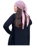Mauve Non Slip 100% Cotton Tichel with Tying Guide myselflingerie.com