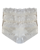 You Lace Top White Cotton Hipsters 3 Pack