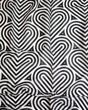 Nicsessories Black & White Retro Hearts Pre-Tied Bandanna with Full Non Slip Grip