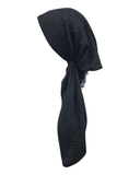 HS401A Black Crinkle Adjustable Pre-Tied Bandanna with Velvet Grip