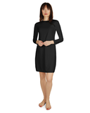 Me Moi CSP503-38 Black Bonded Long Sleeve Shell Dress 38" myselflingerie.com