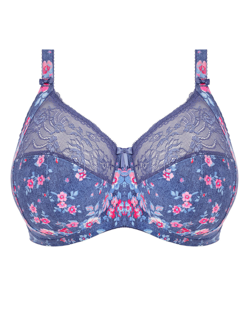 EL4110 Denim Floral 3 Part Cup Morgan Underwire Bra