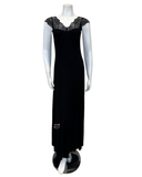 4007 Black Lace Sheer Back Nightgown