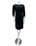 M4036 Green Lace Accent Black Modal Nightshirt