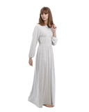 Rojo London Pippa Morning Grey Smocked Button Down Nightgown myselflingerie.com
