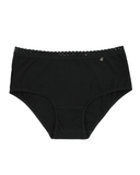 BU501BK Black Lace Trimmed Cotton Hipsters 3 Pack