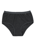 BU501CG Charcoal Grey Lace Trimmed Cotton Hipsters 3 Pack