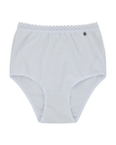 Buttermint BU401WT White Lace Trimmed Cotton Briefs 3 Pack myselflingerie.com