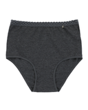 BU401CG Charcoal Grey Lace Trimmed Cotton Briefs 3 Pack