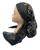 SP266BK Black Animal Print Design Pre-Tied Open Back Bandanna