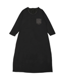 CBSLSN  Black Satin Accent Long Sleeve Modal Nightshirt