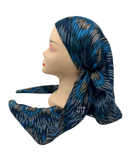 SP271BL Blue Multi Design Pre-Tied Open Back Bandanna