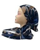 SG Black/Brown Swirls Print Adjustable Pre-Tied Bandanna with Small Velvet Grip