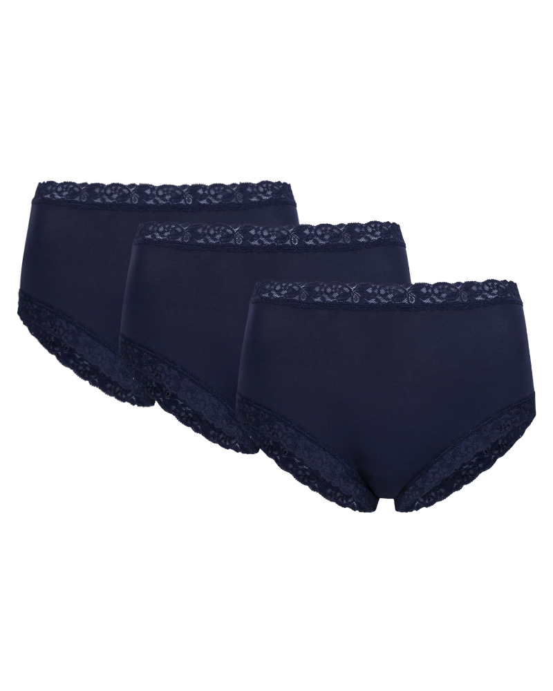 SL303 Indigo Blue Modal Lace Bikinis 3 Pack