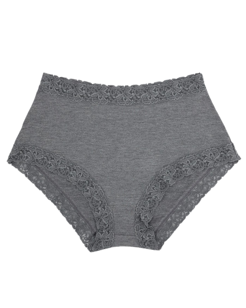 SL301 Charcoal Modal Lace Briefs 3 Pack