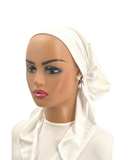 P2209-24 White Lustrious Pre-Tied Bandanna