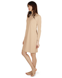 Me Moi CSP503-38 Nude Bonded Long Sleeve Shell Dress 38" myselflingerie.com