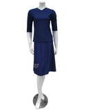 2PC-JR-CVRP-NVY Navy Junior Swim Top & Skirt Set