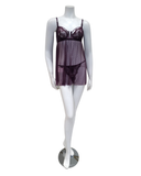 72-11568 Italian Plum Embroidered Babydoll