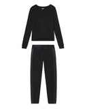 ROSIE + BLYTHE Black Long Sleeve Satin Waistband Pajamas Set