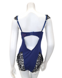 Oh La La Cheri 51-11425X Nicole Estate Blue & Black Molded Cup Teddy myselflingerie.com
