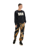 UGG 1123718 Black/Cream Madeline Fuzzy Logo Crewneck Sweater myselflingerie.com