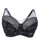 D001470 Black Velvet Lace Full Figure Underwire Bra