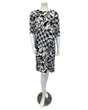 Jackie O' Black/White/Gold Print Swim Cover Up Dress