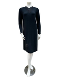 23413A Black Modest V Neck Lace Modal Nightshirt