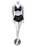 COURT1301+0831 Black Courtney Lace Bralette & Boxer Set