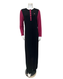 F5081 Black/Pink Colorblock Modal Button Down Teen Nightgown